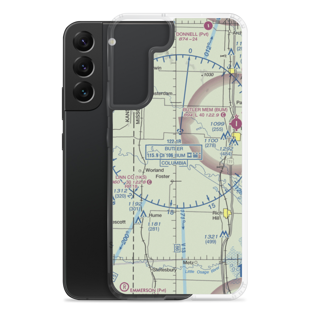 Oerke Enterprises Airport (23MO) VFR Sectional Samsung Case Samsung Galaxy S22 Plus model shown