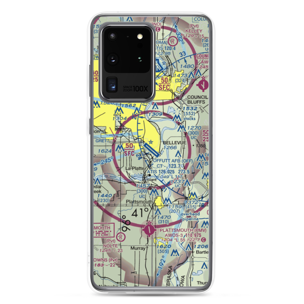 Offutt Air Force Base (OFF) VFR Sectional Samsung Case Samsung Galaxy S20 Ultra model shown