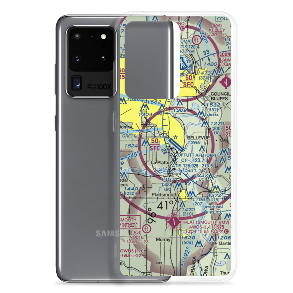 Offutt Air Force Base (OFF) VFR Sectional Samsung Case Samsung Galaxy S20 Ultra model shown