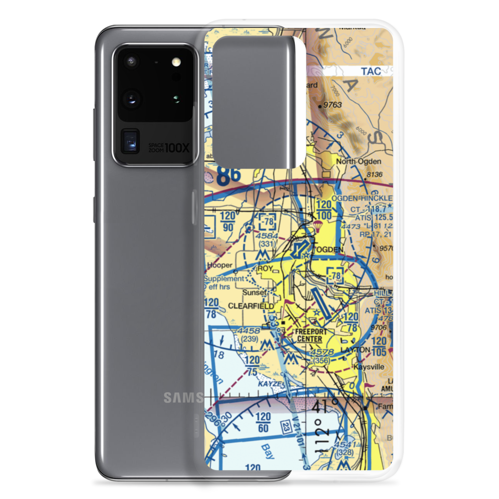 Ogden Hinckley Airport (OGD) VFR Sectional Samsung Case Samsung Galaxy S20 Ultra model shown