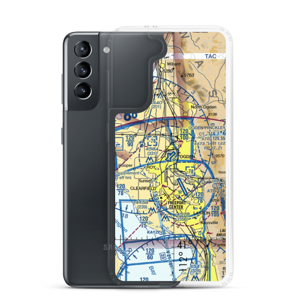 Ogden Hinckley Airport (OGD) VFR Sectional Samsung Case Samsung Galaxy S21 model shown