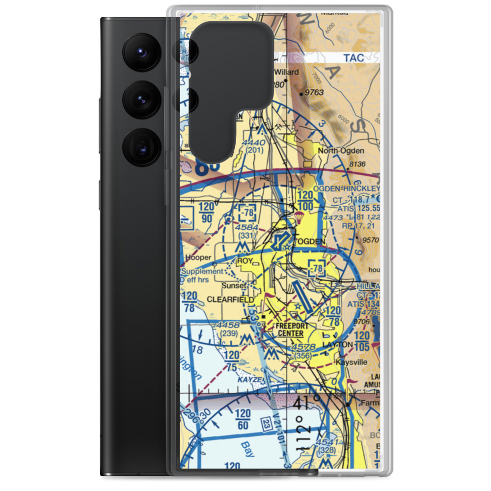 Ogden Hinckley Airport (OGD) VFR Sectional Samsung Case Samsung Galaxy S22 Ultra model shown