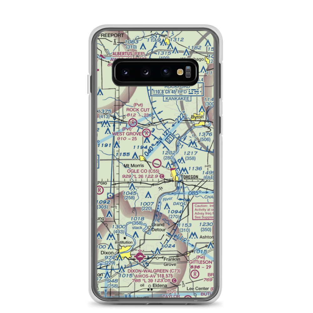 Ogle County Airport (C55) VFR Sectional Samsung Case Samsung Galaxy S10 model shown