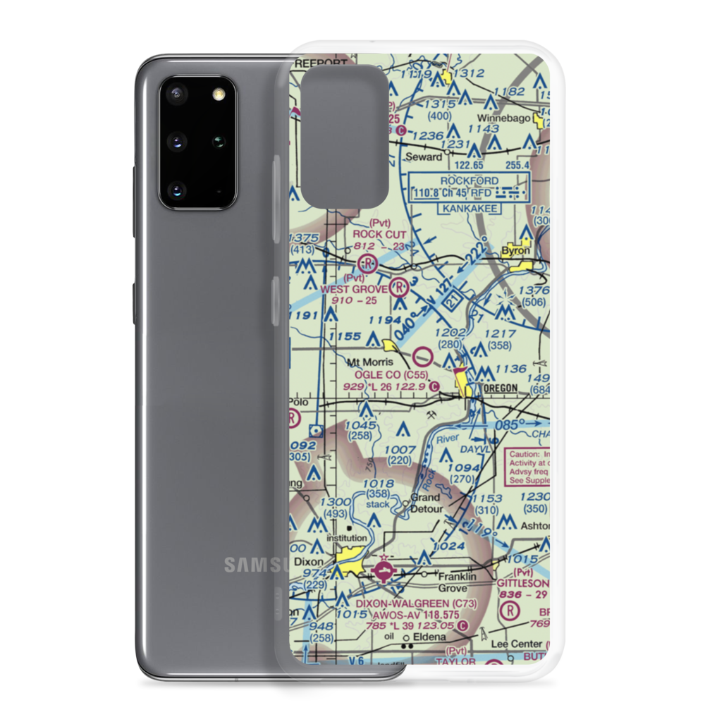 Ogle County Airport (C55) VFR Sectional Samsung Case Samsung Galaxy S20 Plus model shown