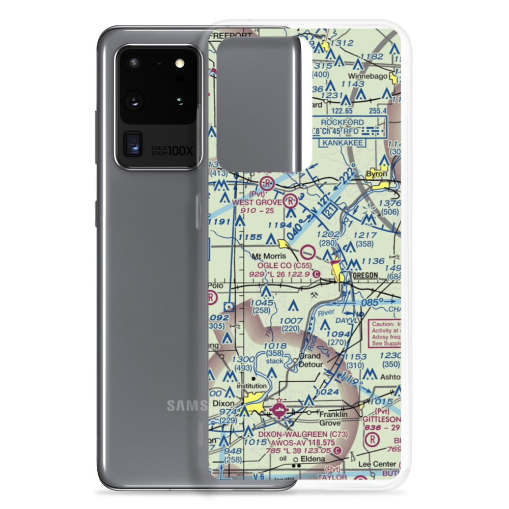 Ogle County Airport (C55) VFR Sectional Samsung Case Samsung Galaxy S20 Ultra model shown