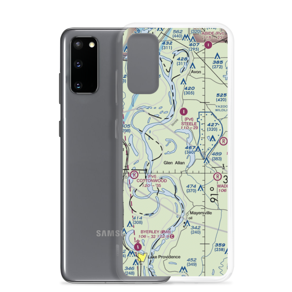 Oglesby Farms Inc. Airport (MS86) VFR Sectional Samsung Case Samsung Galaxy S20 model shown