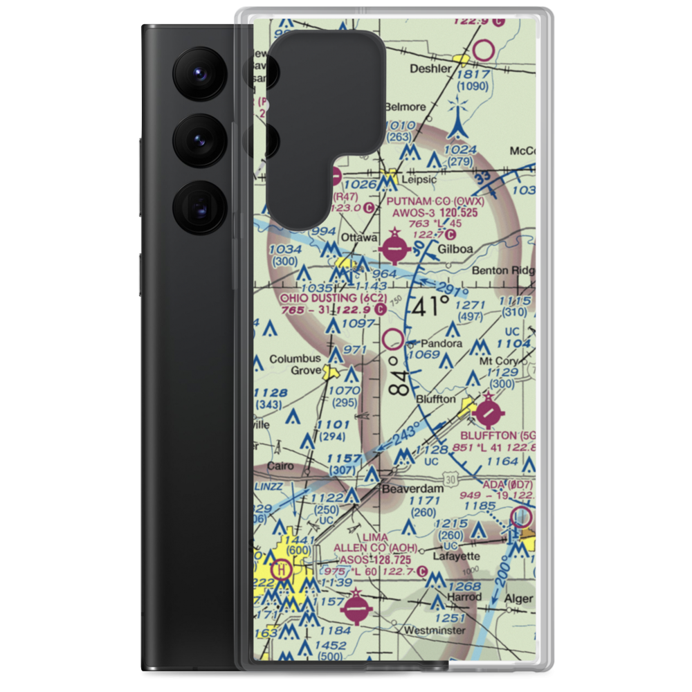 Ohio Dusting Co Inc Airport (6C2) VFR Sectional Samsung Case Samsung Galaxy S22 Ultra model shown