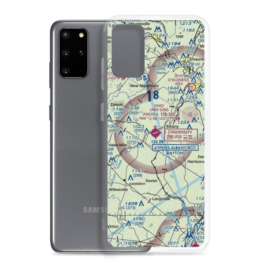 Ohio University Snyder Field (UNI) VFR Sectional Samsung Case Samsung Galaxy S20 Plus model shown