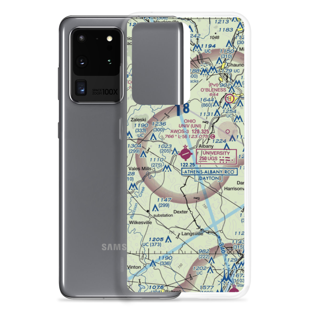 Ohio University Snyder Field (UNI) VFR Sectional Samsung Case Samsung Galaxy S20 Ultra model shown