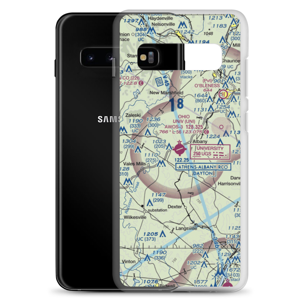 Ohio University Snyder Field (UNI) VFR Sectional Samsung Case Samsung Galaxy S10+ model shown