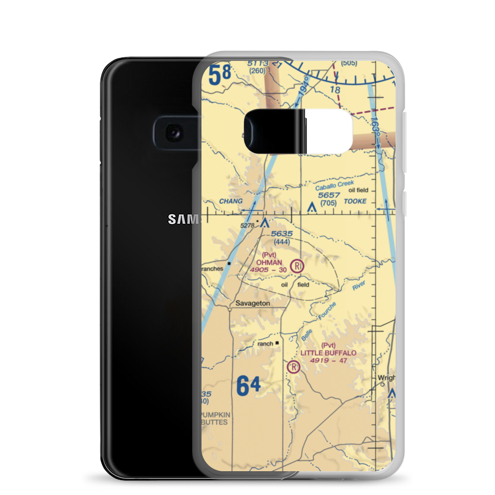 Ohman Ranch Airport (WY12) VFR Sectional Samsung Case Samsung Galaxy S10e model shown