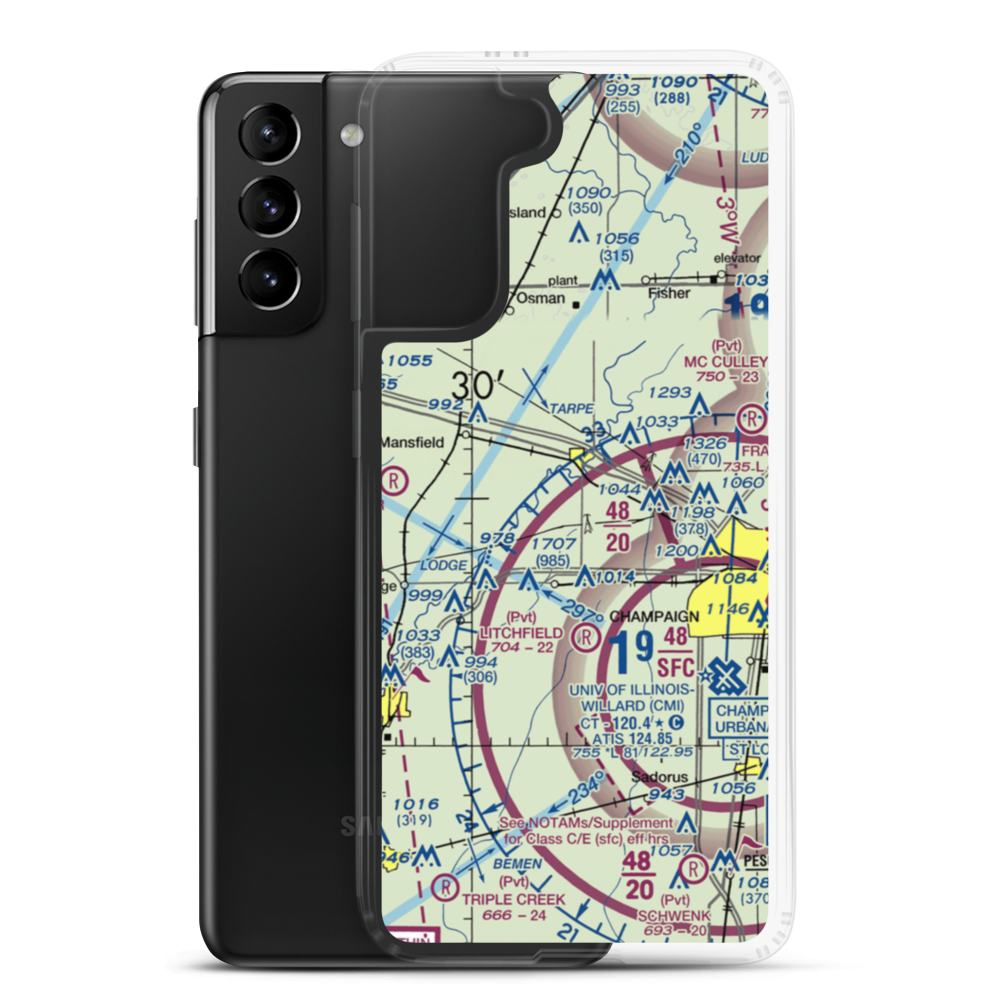 Oink Acres Airport (17LL) VFR Sectional Samsung Case Samsung Galaxy S21 Plus model shown