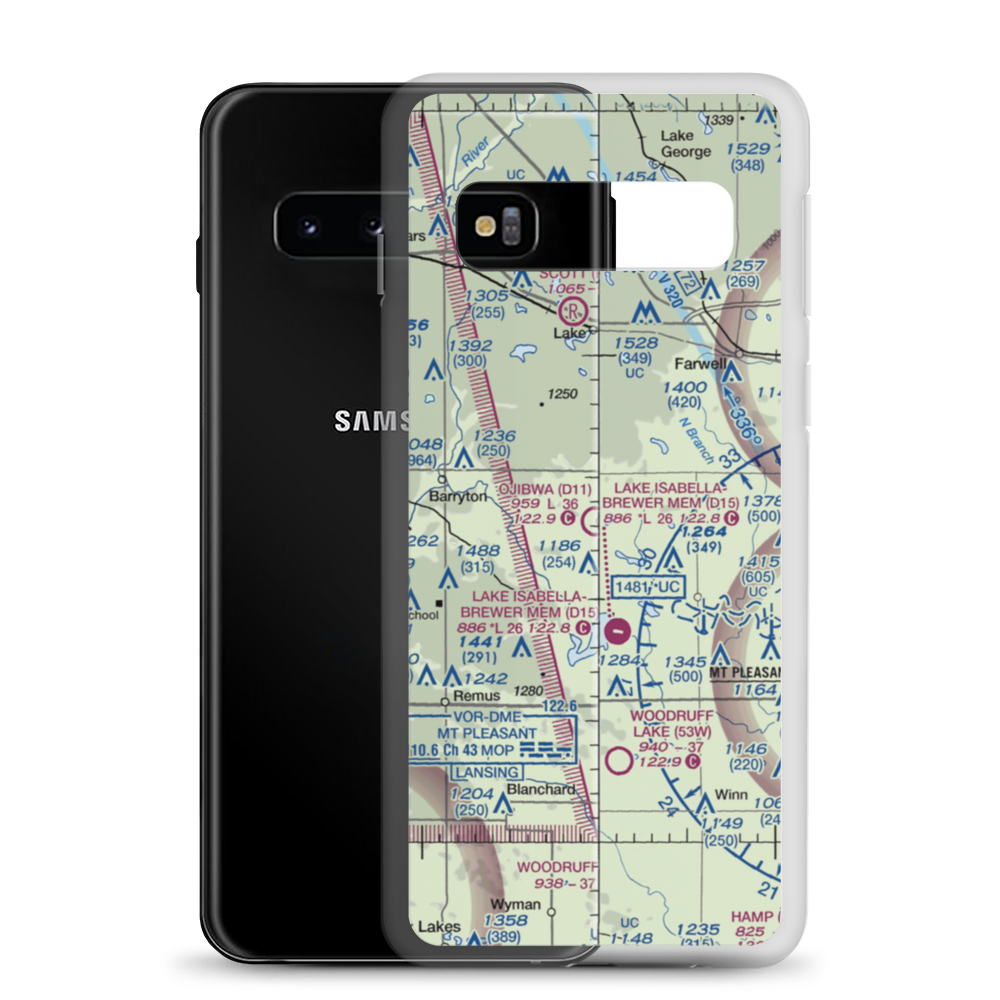 Ojibwa Airpark (D11) VFR Sectional Samsung Case Samsung Galaxy S10 model shown