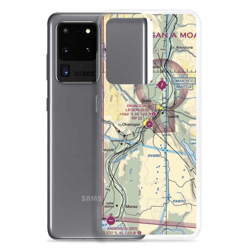 Okanogan Legion Airport (S35) VFR Sectional Samsung Case Samsung Galaxy S20 Ultra model shown