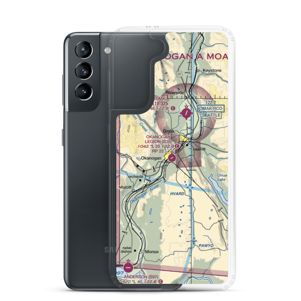 Okanogan Legion Airport (S35) VFR Sectional Samsung Case Samsung Galaxy S21 model shown