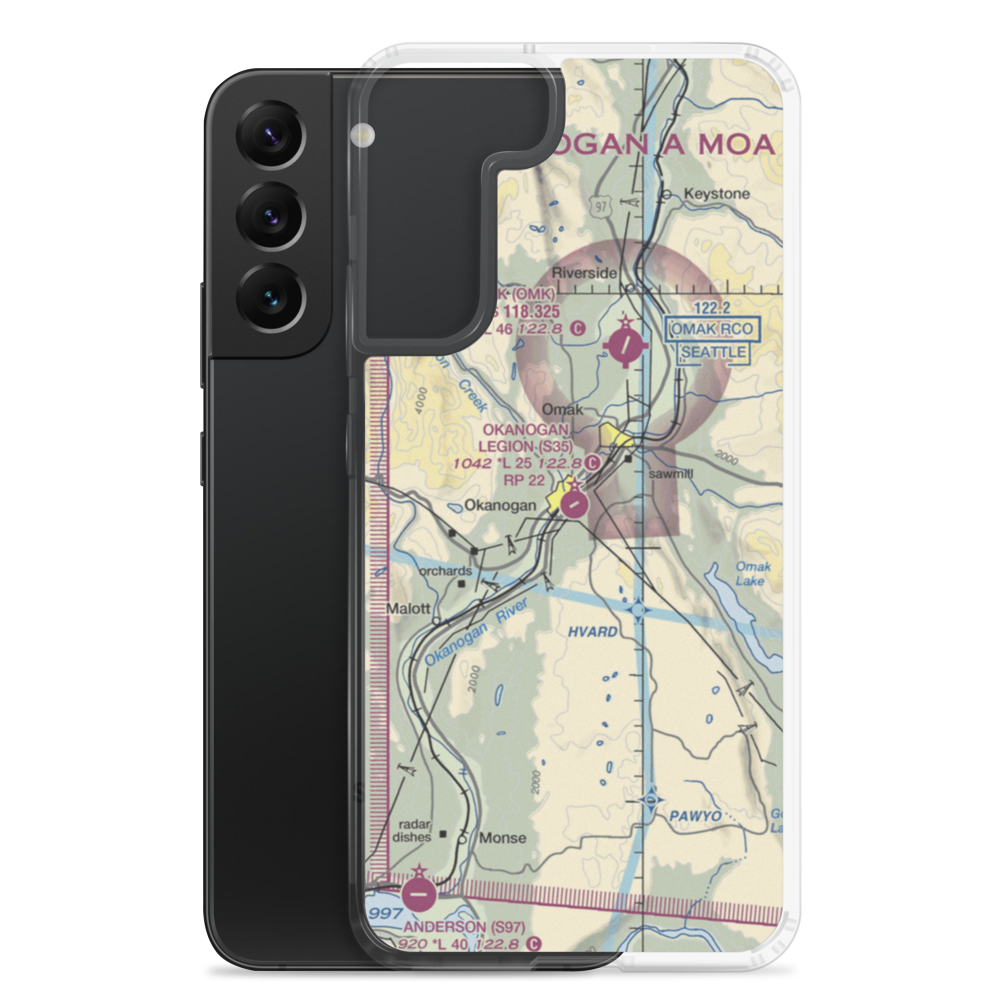 Okanogan Legion Airport (S35) VFR Sectional Samsung Case Samsung Galaxy S22 Plus model shown