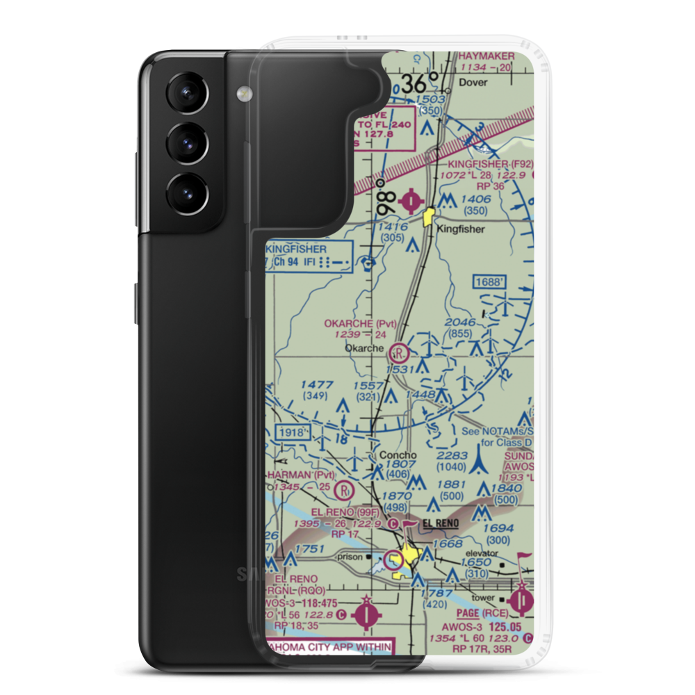 Okarche Airport (3OK1) VFR Sectional Samsung Case Samsung Galaxy S21 Plus model shown