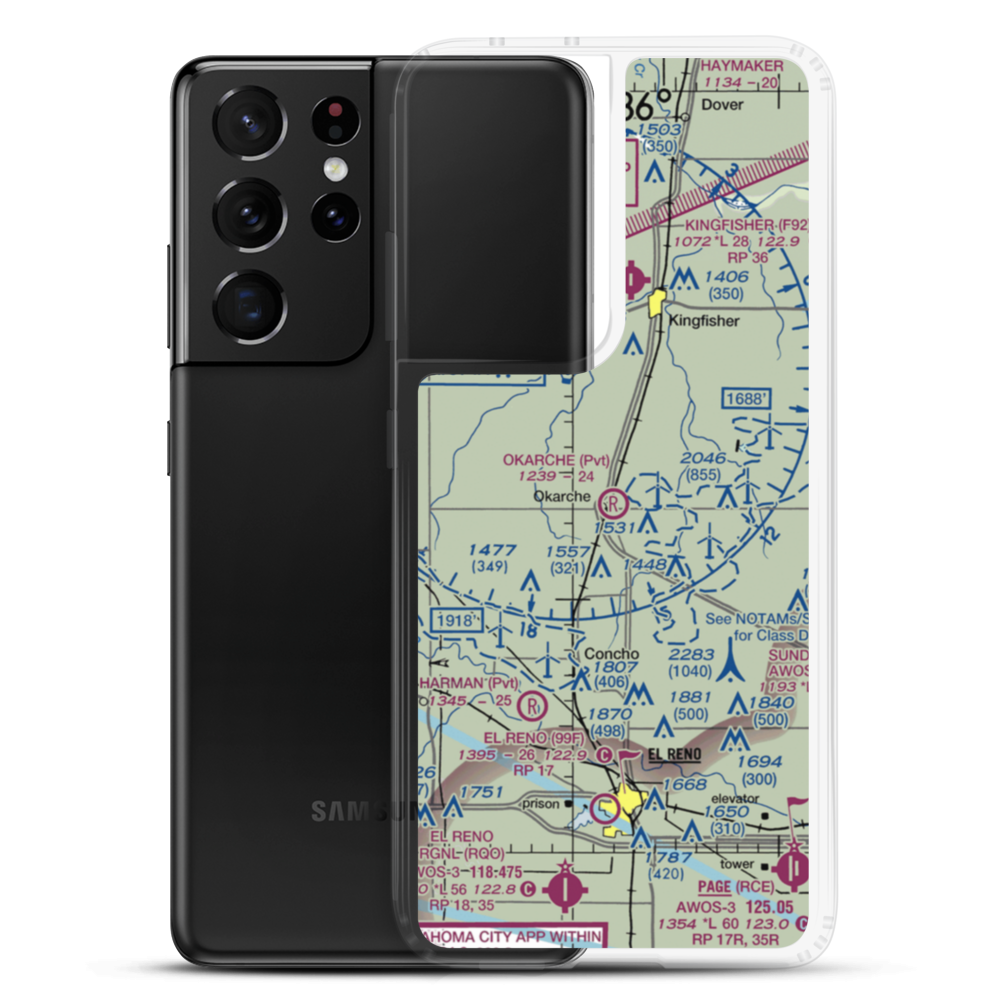 Okarche Airport (3OK1) VFR Sectional Samsung Case Samsung Galaxy S21 Ultra model shown