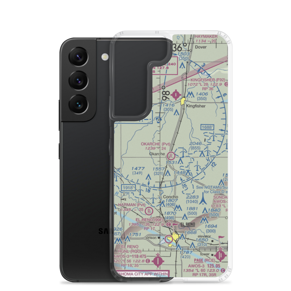 Okarche Airport (3OK1) VFR Sectional Samsung Case Samsung Galaxy S22 model shown