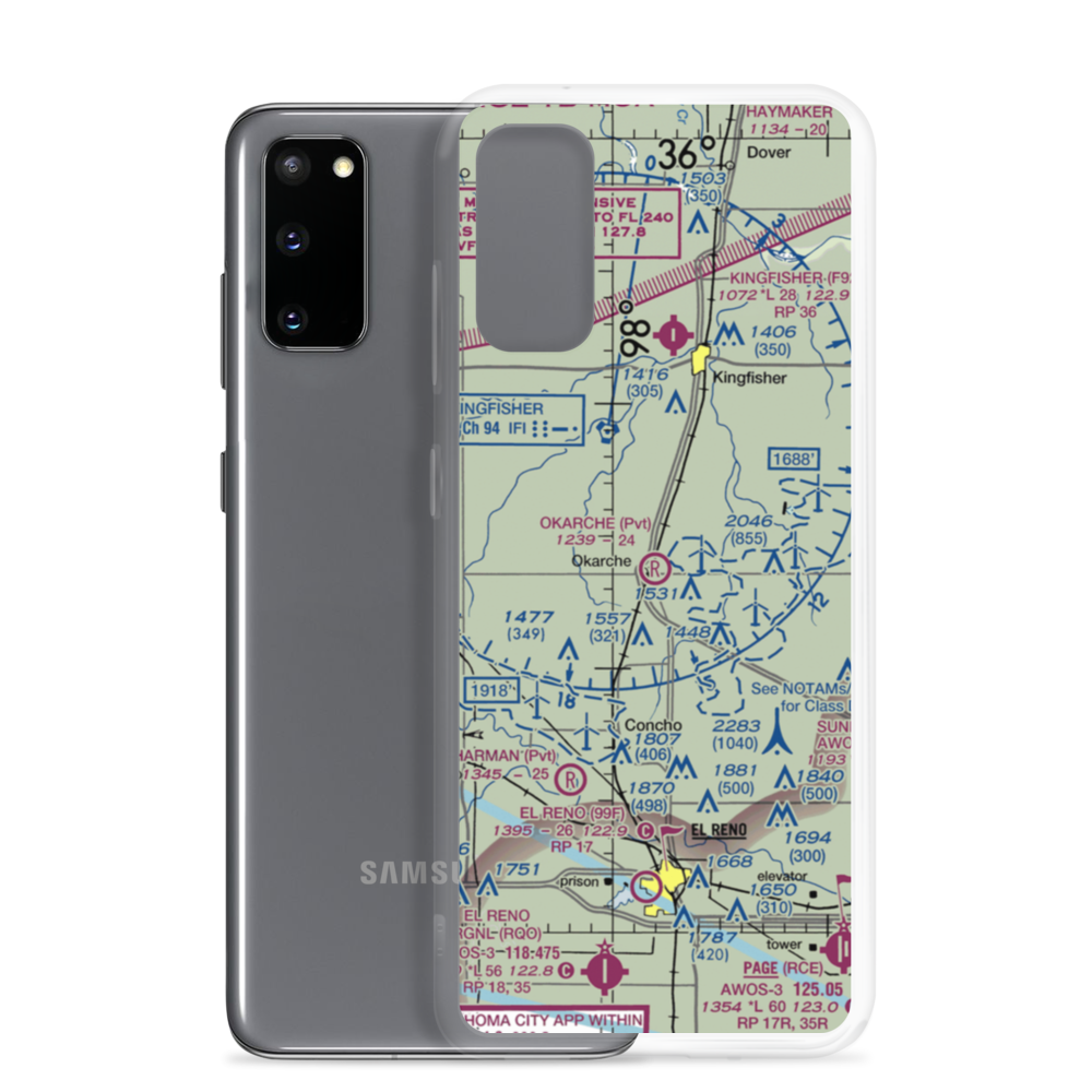 Okarche Airport (3OK1) VFR Sectional Samsung Case Samsung Galaxy S20 model shown