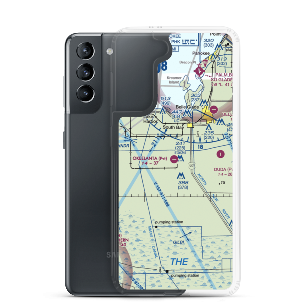 Okeelanta Airport (FL41) VFR Sectional Samsung Case Samsung Galaxy S21 model shown