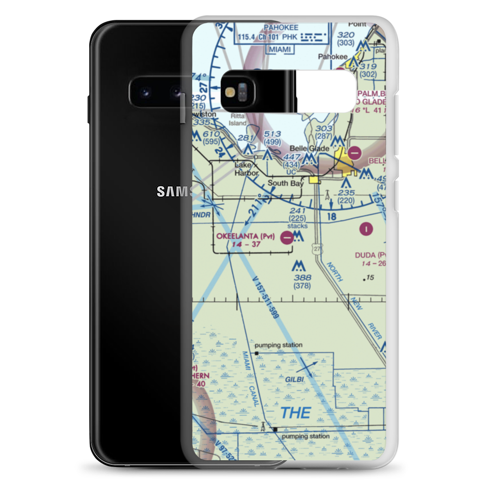 Okeelanta Airport (FL41) VFR Sectional Samsung Case Samsung Galaxy S10+ model shown