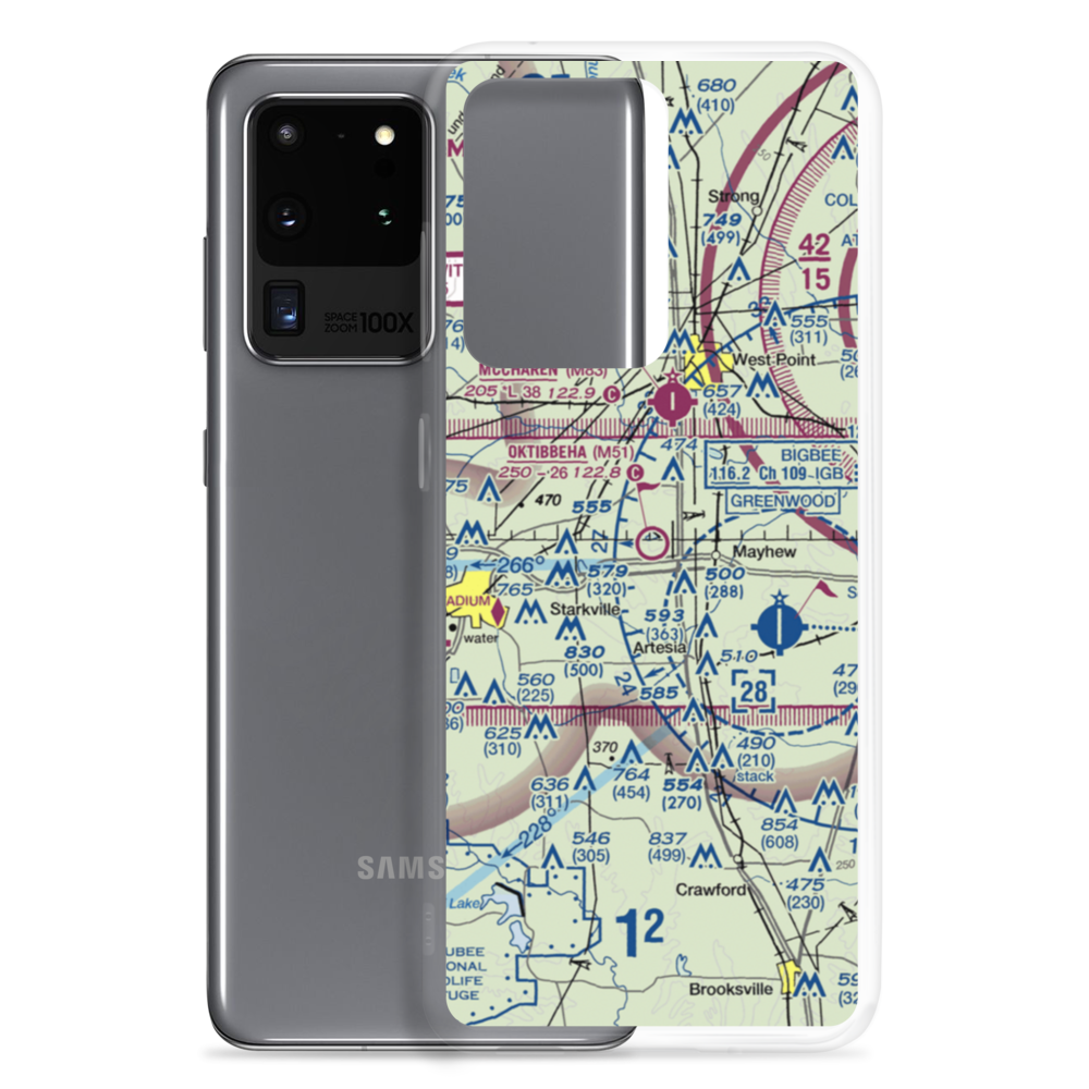 Oktibbeha Airport (M51) VFR Sectional Samsung Case Samsung Galaxy S20 Ultra model shown