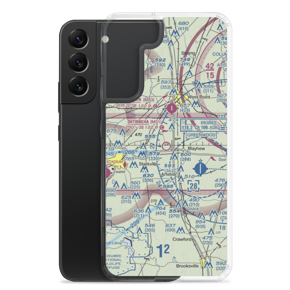 Oktibbeha Airport (M51) VFR Sectional Samsung Case Samsung Galaxy S22 Plus model shown