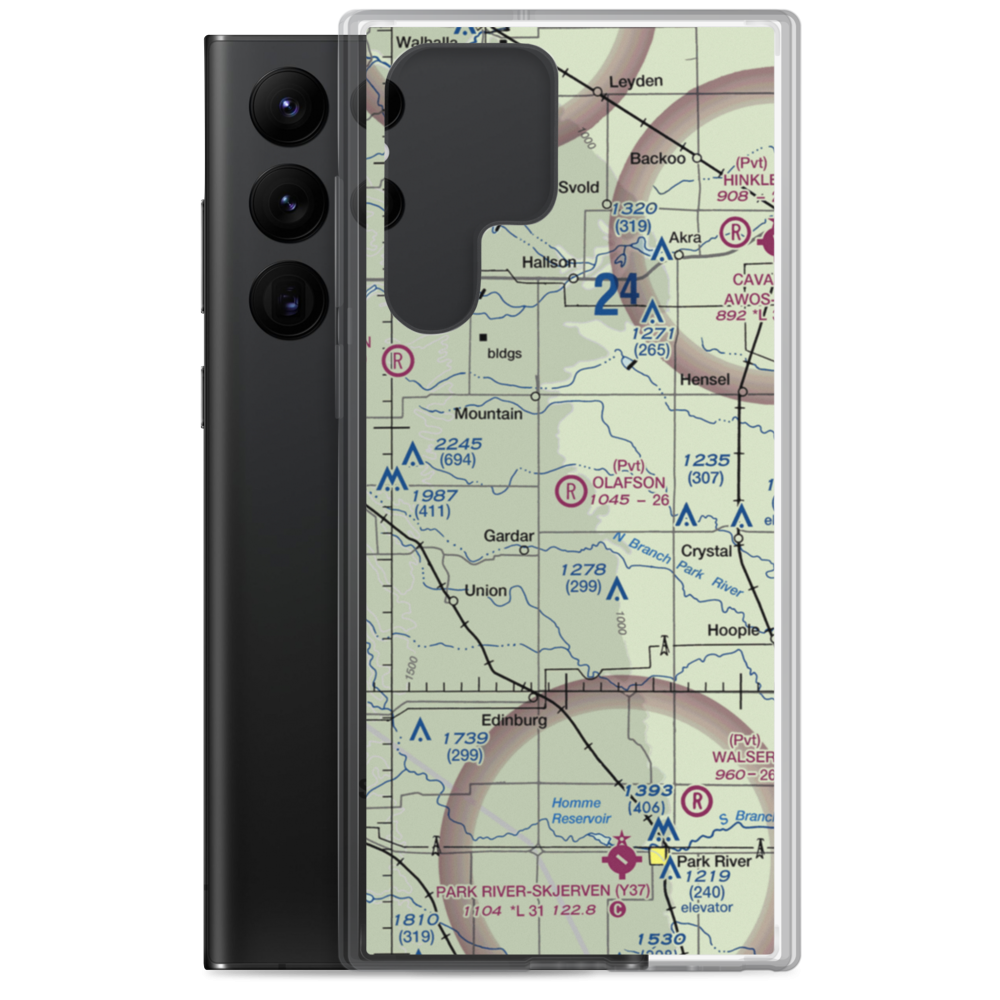 Olafson Brothers Airport (03ND) VFR Sectional Samsung Case Samsung Galaxy S22 Ultra model shown