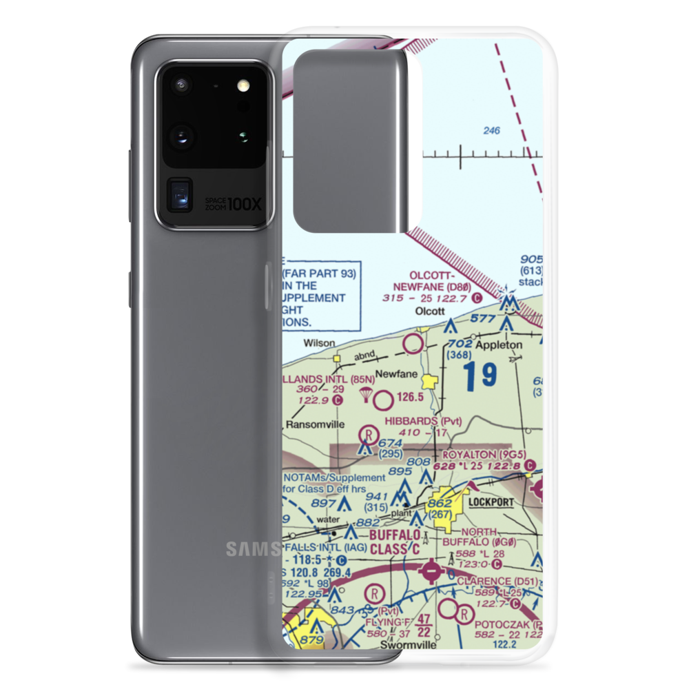 Olcott-Newfane Airport (D80) VFR Sectional Samsung Case Samsung Galaxy S20 Ultra model shown