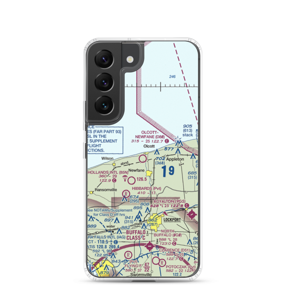 Olcott-Newfane Airport (D80) VFR Sectional Samsung Case Samsung Galaxy S22 model shown