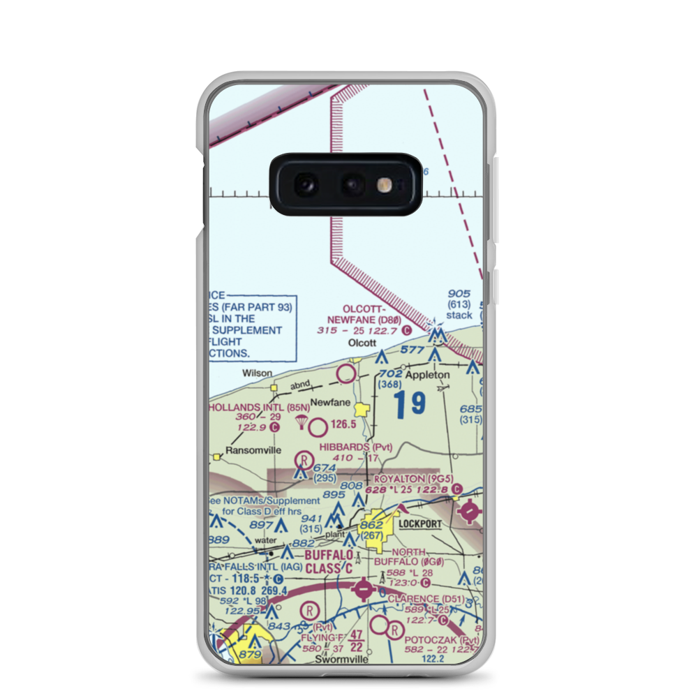 Olcott-Newfane Airport (D80) VFR Sectional Samsung Case Samsung Galaxy S10e model shown