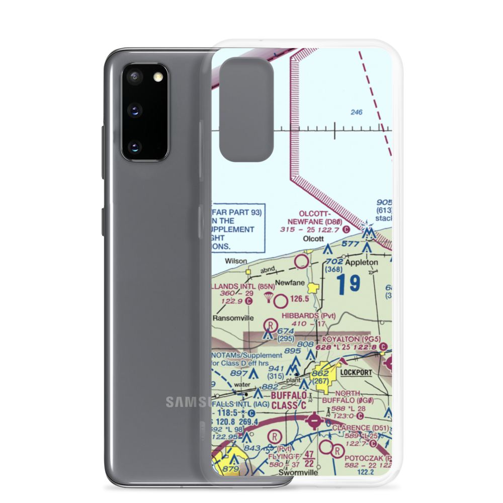 Olcott-Newfane Airport (D80) VFR Sectional Samsung Case Samsung Galaxy S20 model shown