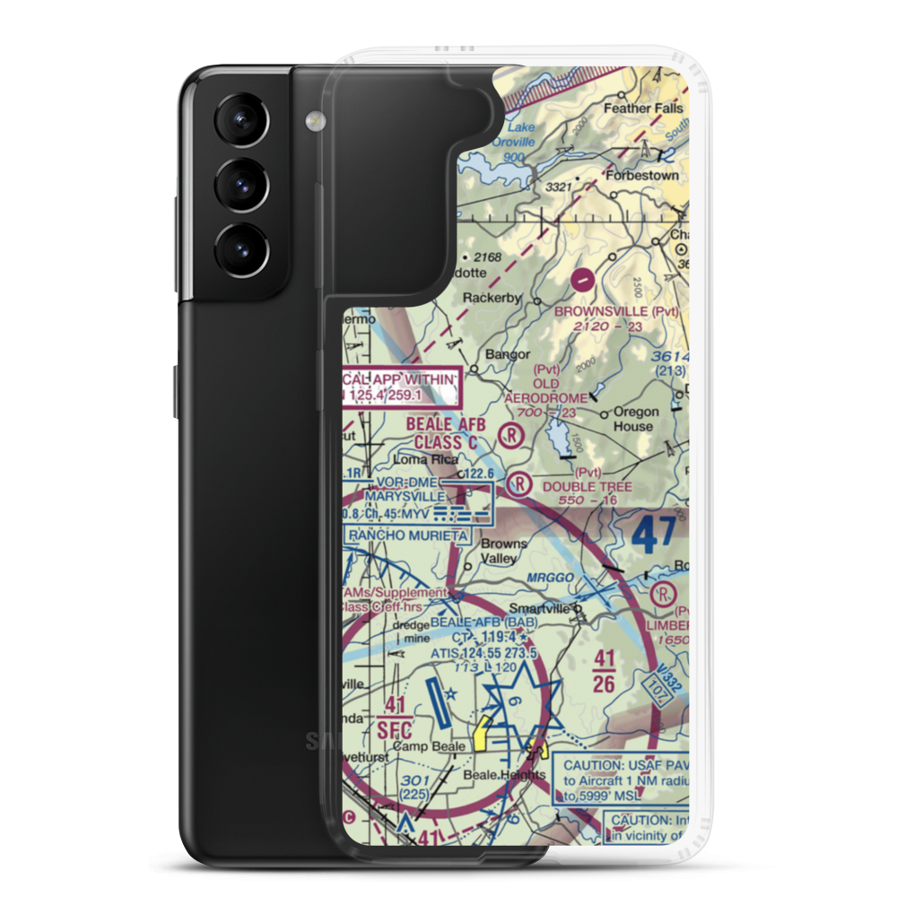 Old Aerodrome (9CL7) VFR Sectional Samsung Case Samsung Galaxy S21 Plus model shown