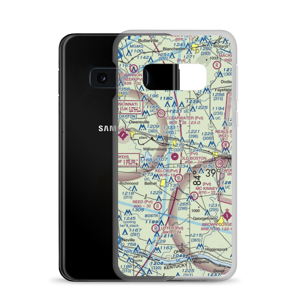 Old Boston Airport (66OH) VFR Sectional Samsung Case Samsung Galaxy S10e model shown