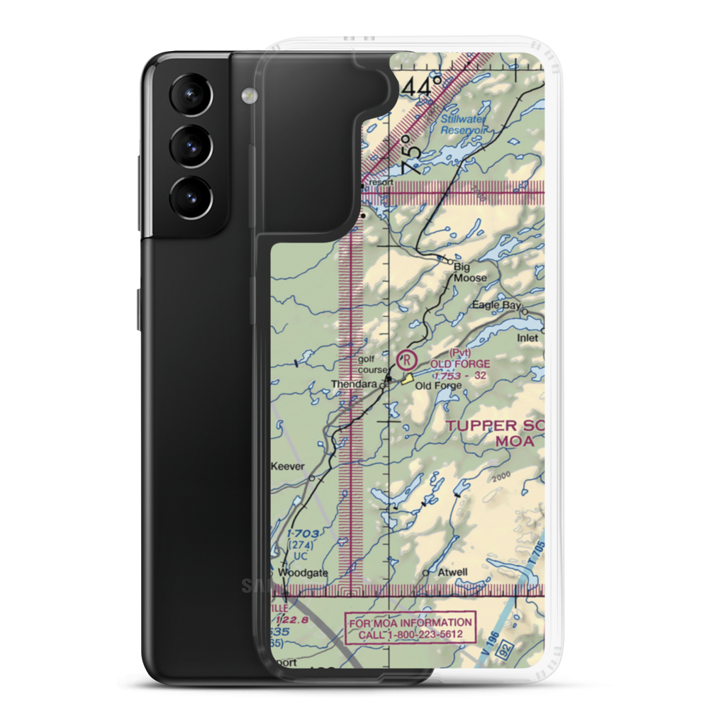 Old Forge Airport (NK26) VFR Sectional Samsung Case Samsung Galaxy S21 Plus model shown