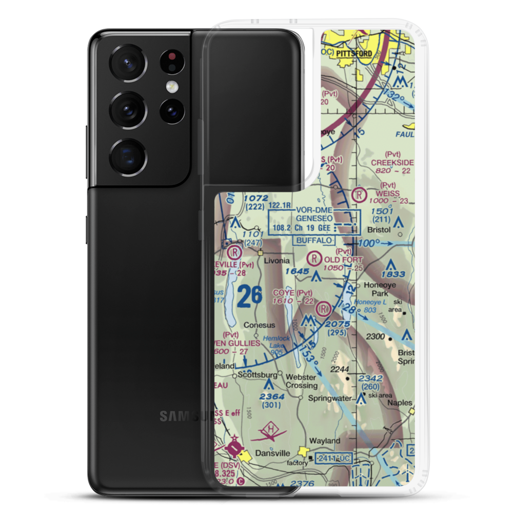 Old Fort Farm Airport (50NY) VFR Sectional Samsung Case Samsung Galaxy S21 Ultra model shown