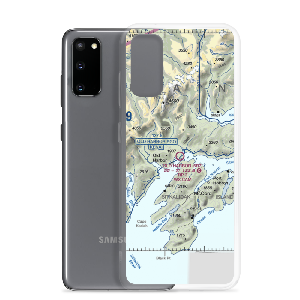 Old Harbor Airport (6R7) VFR Sectional Samsung Case Samsung Galaxy S20 model shown