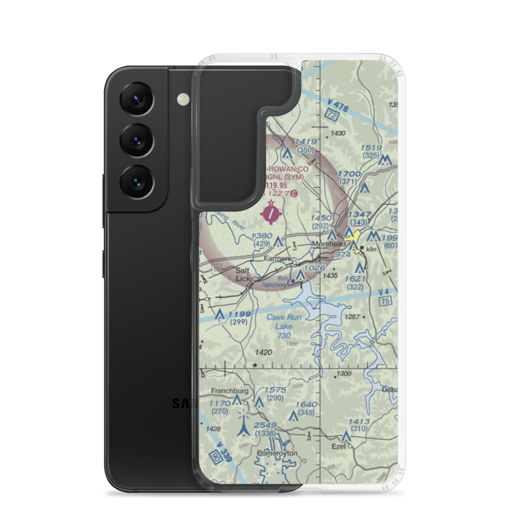 Old Morehead-Rowan County Airport (I32) VFR Sectional Samsung Case Samsung Galaxy S22 model shown