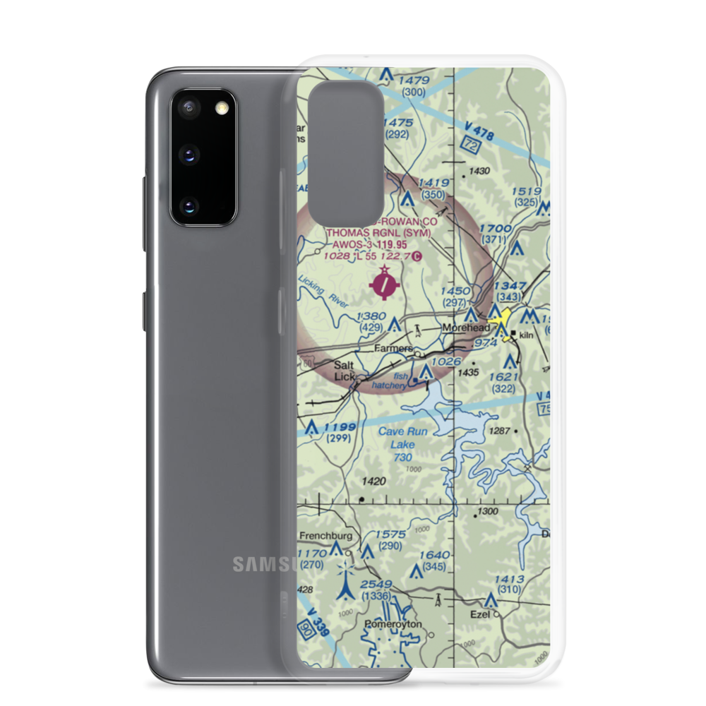 Old Morehead-Rowan County Airport (I32) VFR Sectional Samsung Case Samsung Galaxy S20 model shown