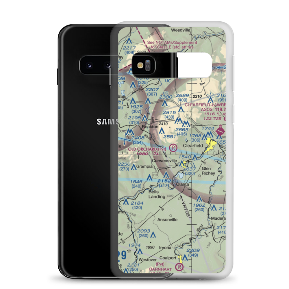 Old Orchard Airport (0PS4) VFR Sectional Samsung Case Samsung Galaxy S10 model shown