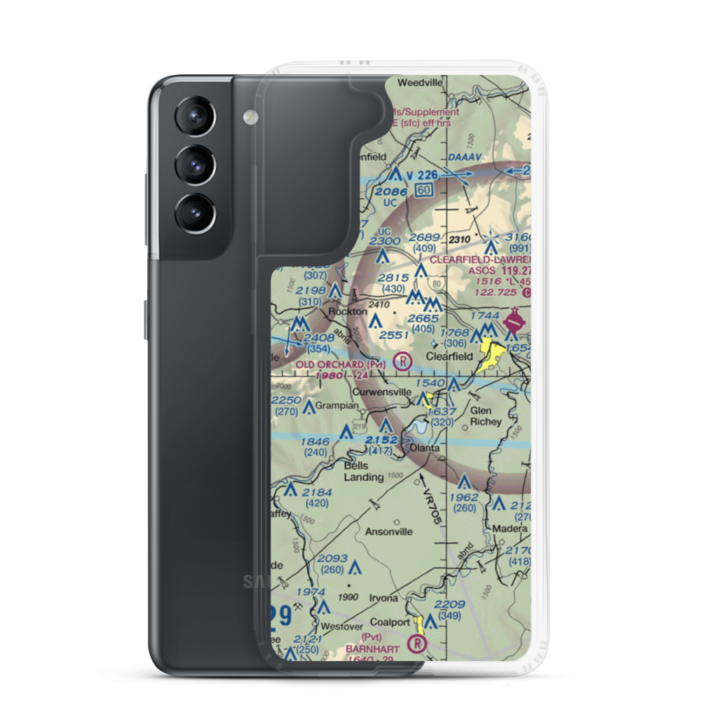 Old Orchard Airport (0PS4) VFR Sectional Samsung Case Samsung Galaxy S21 model shown