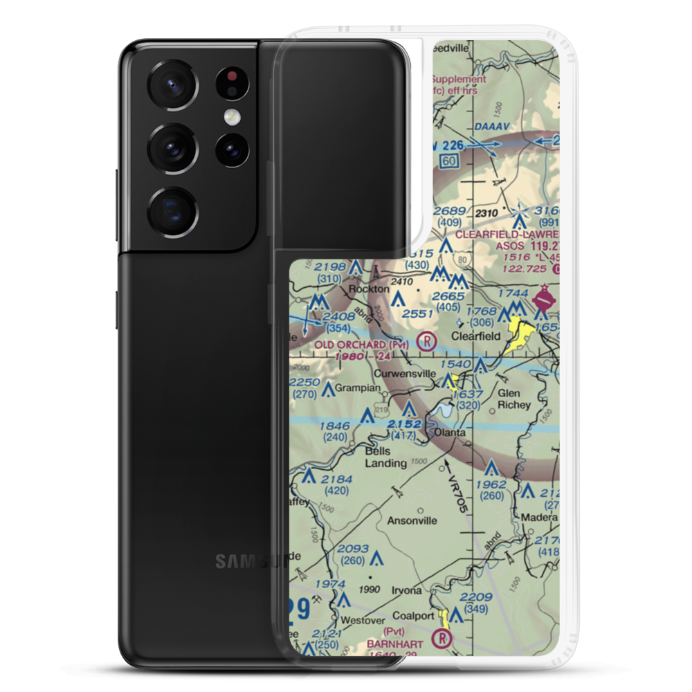 Old Orchard Airport (0PS4) VFR Sectional Samsung Case Samsung Galaxy S21 Ultra model shown