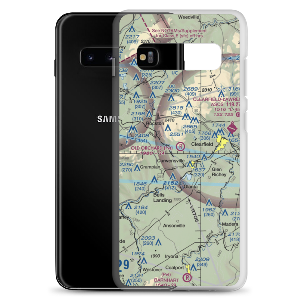 Old Orchard Airport (0PS4) VFR Sectional Samsung Case Samsung Galaxy S10+ model shown