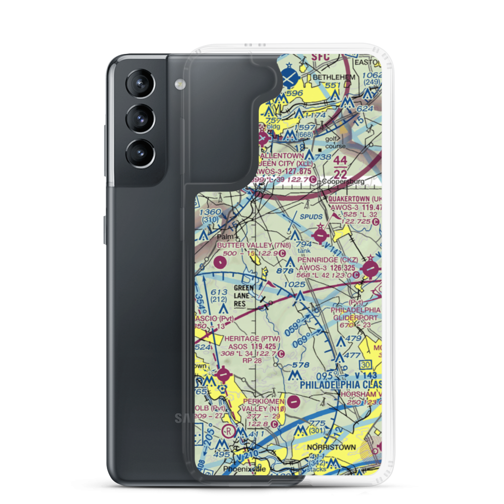 Old Plains Airport (9PA2) VFR Sectional Samsung Case Samsung Galaxy S21 model shown
