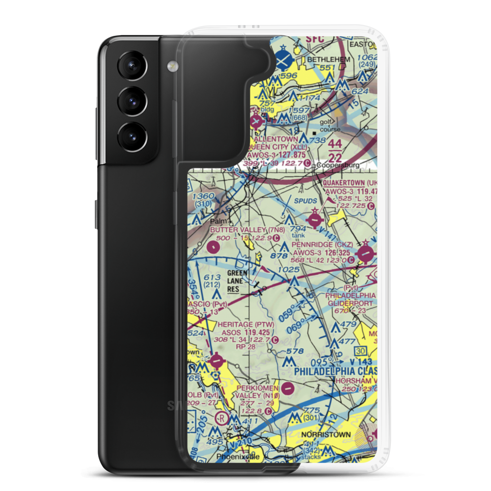 Old Plains Airport (9PA2) VFR Sectional Samsung Case Samsung Galaxy S21 Plus model shown