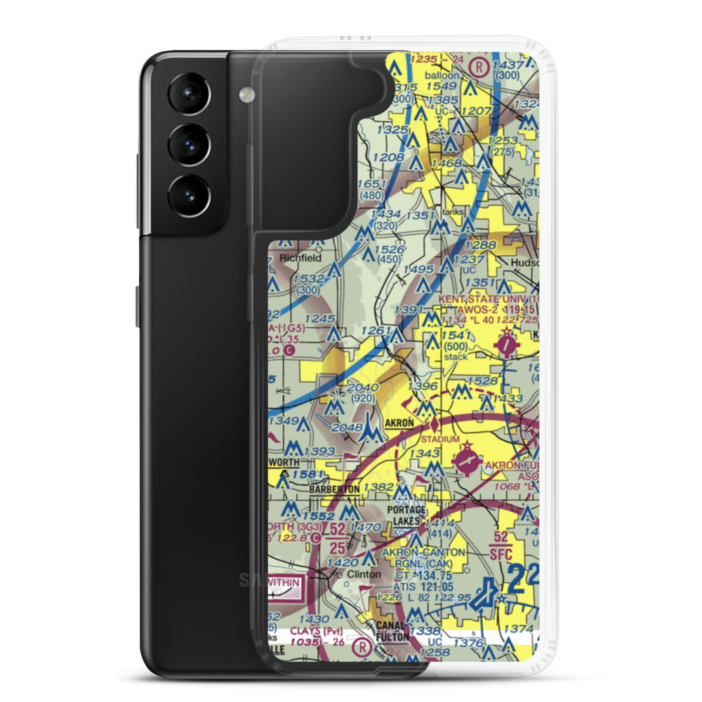 Old Portage Heliport (4P2) VFR Sectional Samsung Case Samsung Galaxy S21 Plus model shown