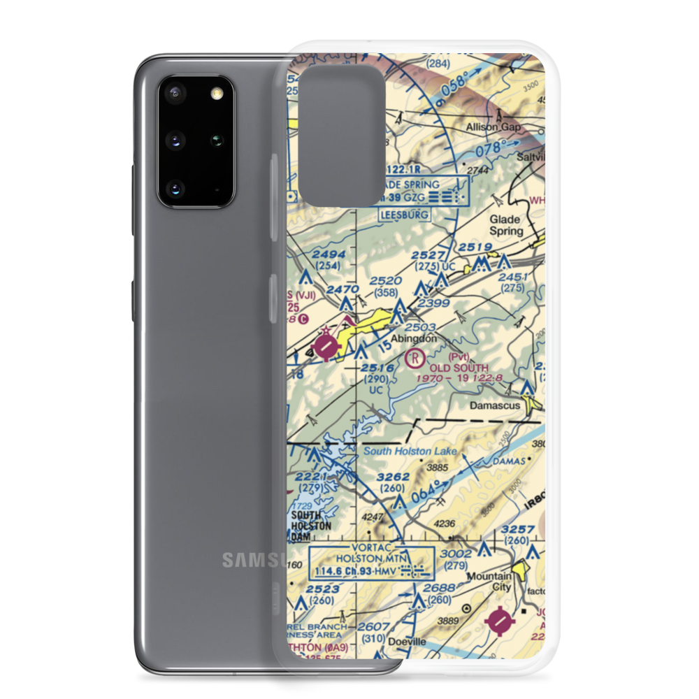 Old South Aerodrome (32VA) VFR Sectional Samsung Case Samsung Galaxy S20 Plus model shown