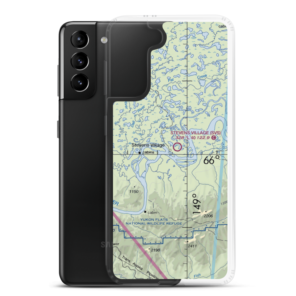 Old Stevens Village Airport (US-0272) VFR Sectional Samsung Case Samsung Galaxy S21 Plus model shown