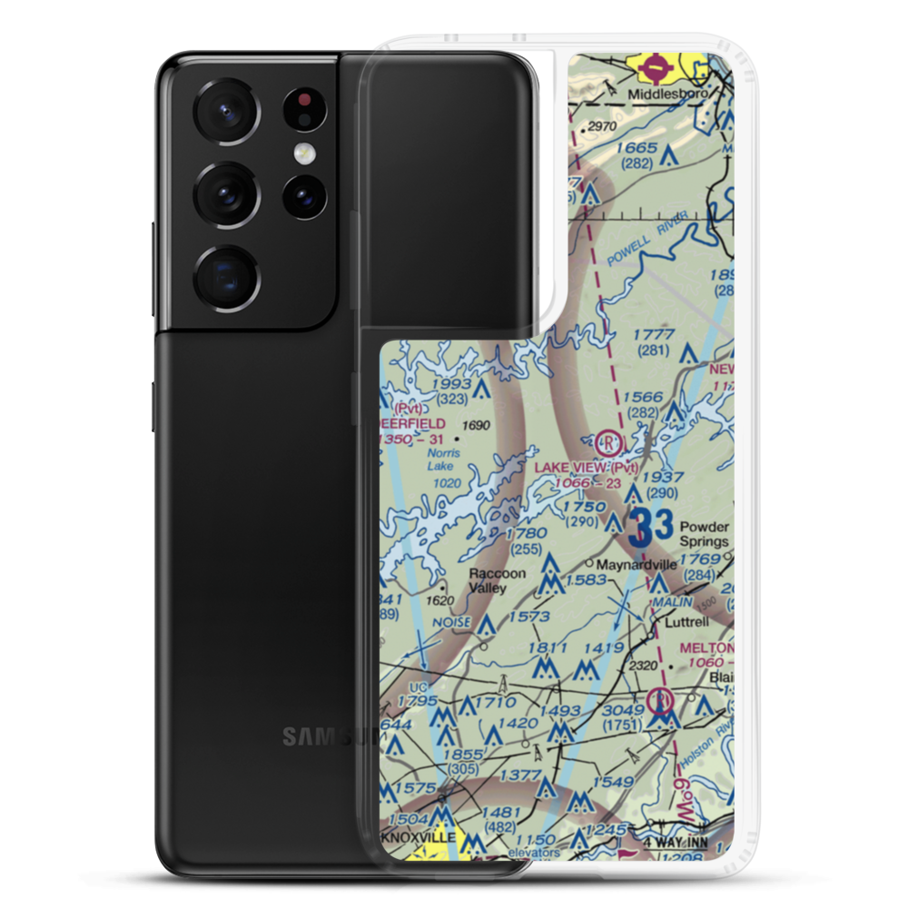 Old Valley Airport (TN13) VFR Sectional Samsung Case Samsung Galaxy S21 Ultra model shown